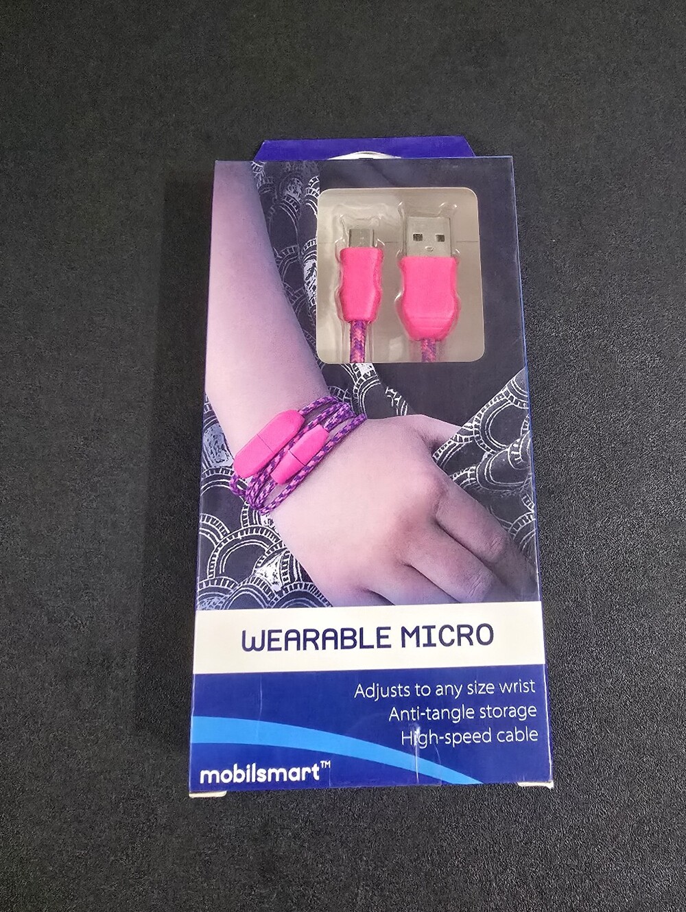 New Wearable Micro USB Cable Bracelet - Hot Pink